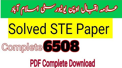 6508 STE solved autumn 2020 complete