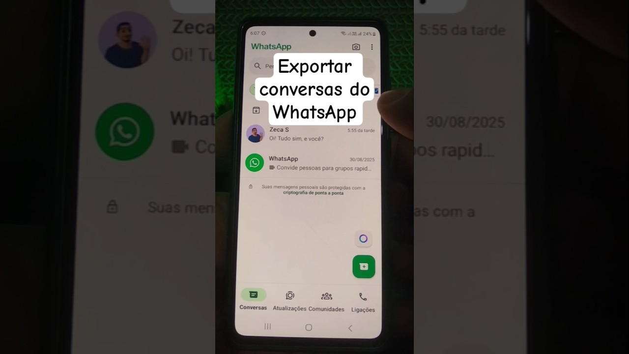 Como exportar conversas do WhatsApp 