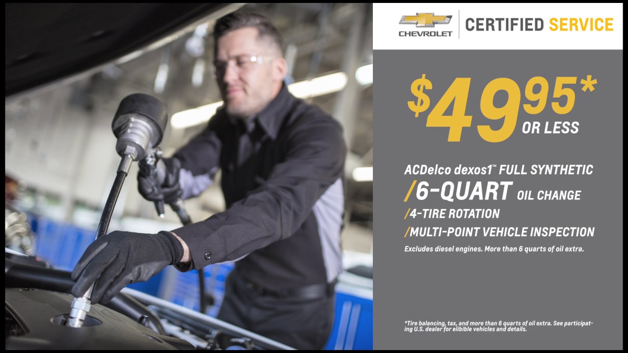 Central PA Chevy Dealers Oil Change, Tire Rotation, and MultiPoint