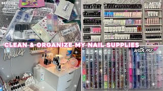 CLEAN & ORGANIZE MY NAIL SUPPLIES WITH ME! SATISFYING ORGANIZATION/DECLUTTER + ASMR