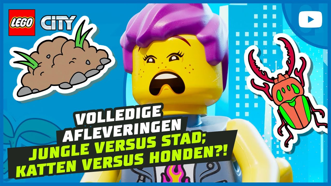 Jungle 🌴 of stad?! | Honden 🐶 of katten?! 🐱| Volledige afleveringen | LEGO City: Waar alles kan