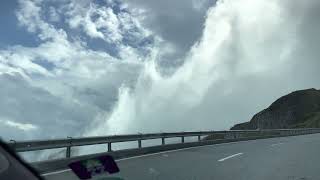 Climbing into the clouds at Grimselpass, Switzerland | Porsche Taycan 4S