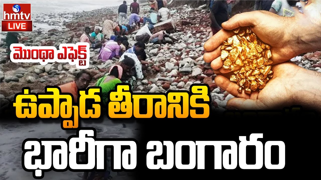 LIVE : ఉప్పాడ తీరానికి భారీగా బంగారం | Kakinada Cyclone Montha | Gold Hunt In Uppada | hmtv