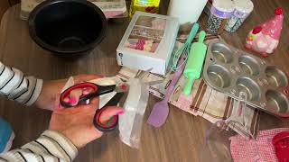 ASMR Baking Whisper Making Cupcakes . (crinkle packages,baking, mixing Sounds) screenshot 5