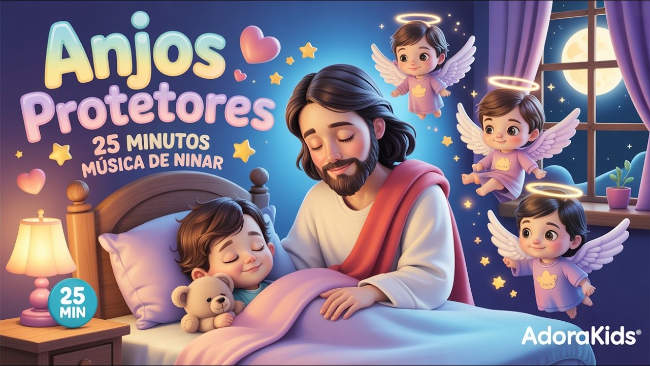Anjos Protetores 👼✨ 25 MINUTOS de Música de Ninar Cristã Infantil para Dormir | AdoraKids