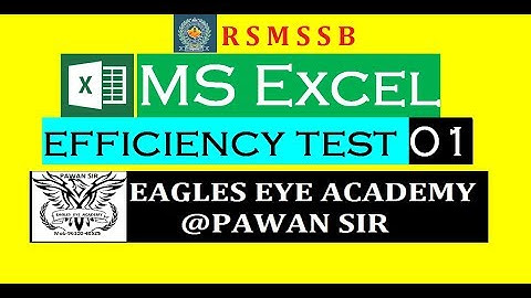 RSMSSB LDC M S EXCEL EFFICIENCY TEST 01