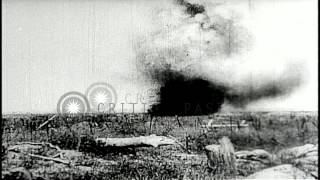 French troops in battle of  Verdun, France, during  World War I. HD Stock Footage