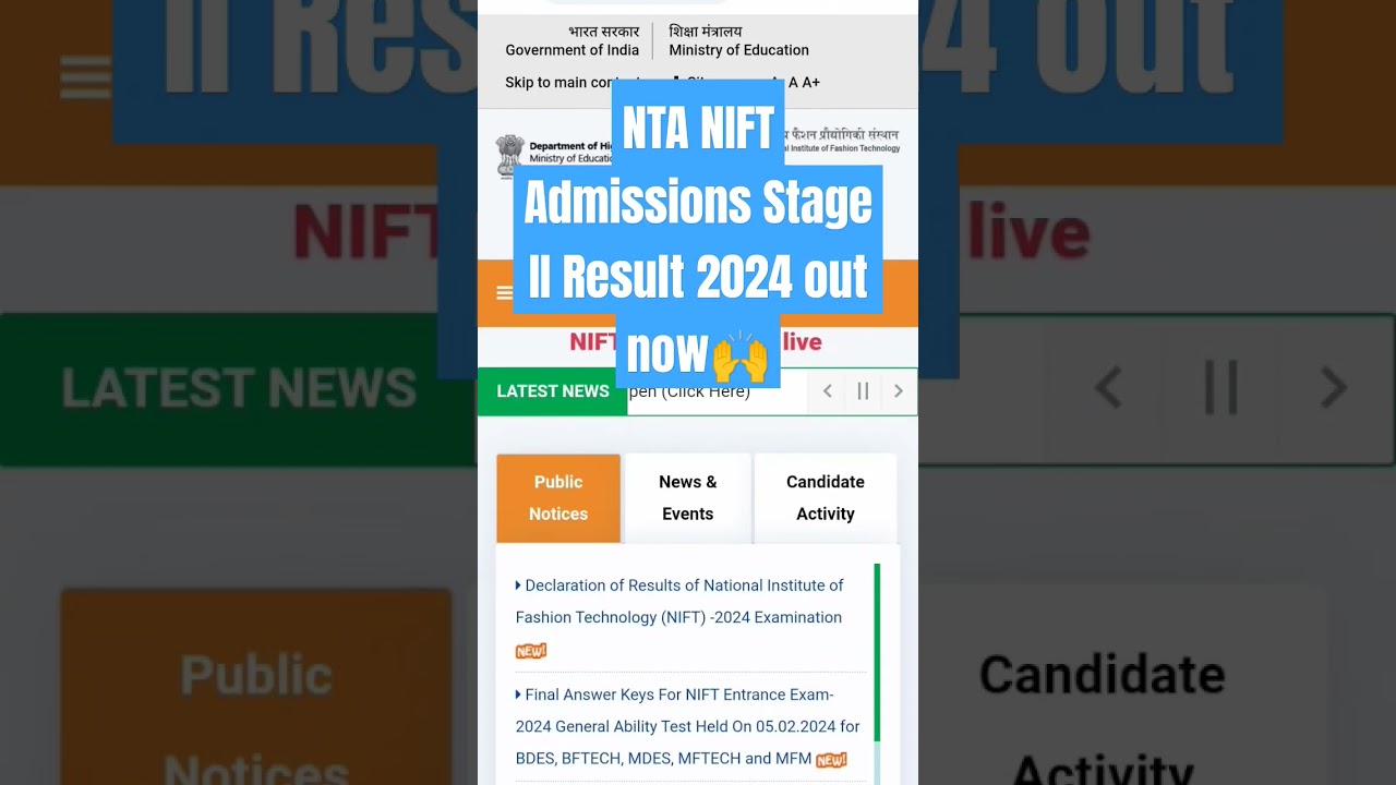 NTA NIFT Admissions Stage II Result 2024 out now🙌