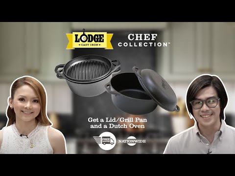 Lodge Chef Collection 6 Quart Cast Iron Double Dutch Oven — Las Cosas  Kitchen Shoppe