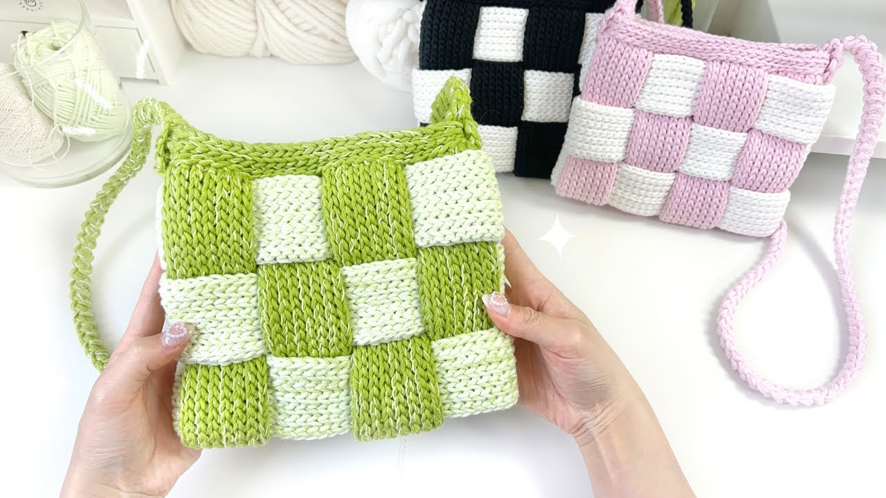 [숩니공방] 코바늘 체크 크로스백 만들기