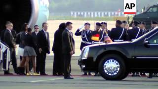 US President Obama arrives in Germany after G8 summit