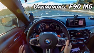 25 Hours 57 Minutes Cannonball Car  2019 BMW M5 Competition POV Drive (Binaural Audio)