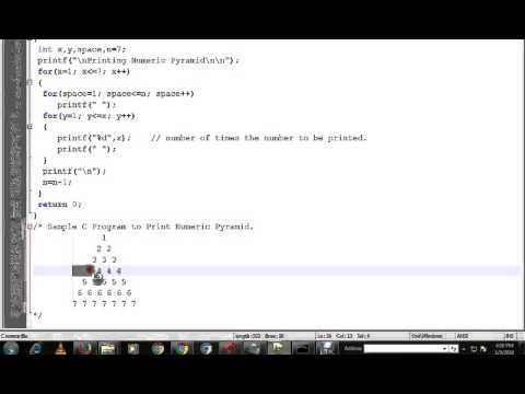 TAMIL C PROGRAM TO PRINT NUMERIC PYRAMID