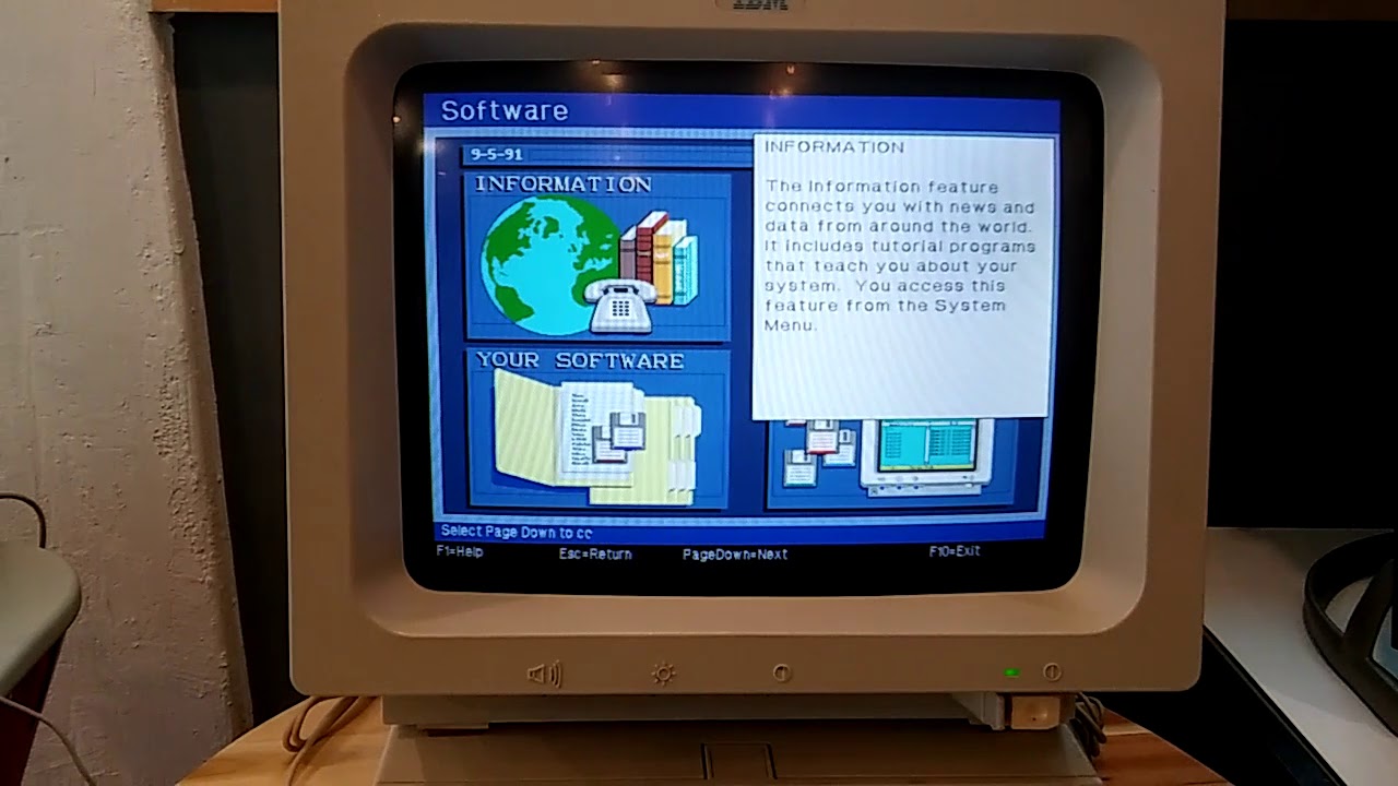 [제로하나 컴퓨터박물관] ibm ps/1 386 computer 부팅 동영상 입니다. - YouTube