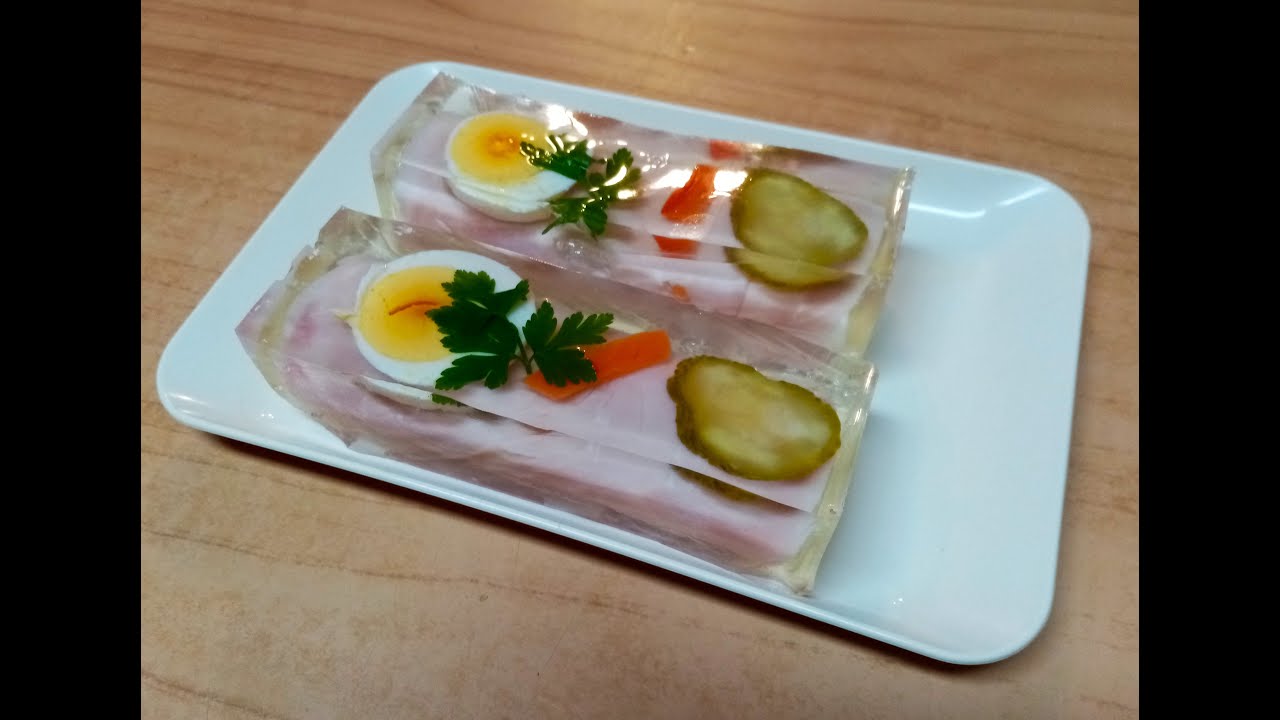 Šunkové závitky se sýrem v aspiku