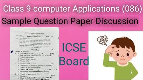 Class 9 Computeromputer Applications Sample Question Paper Discussion