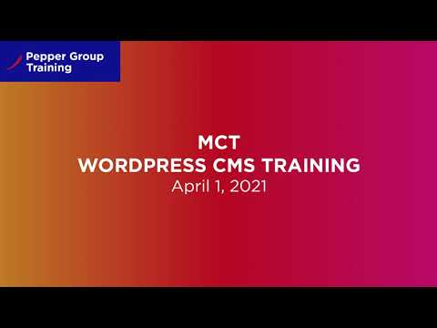 MCT Website Training