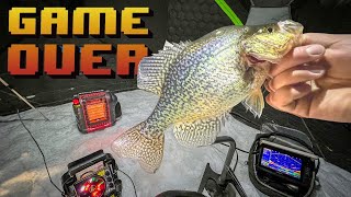 Shining a Light Down the Hole to Attract Crappies At Night!