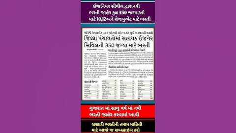 ઇજનેર સિવિલ દ્વારા નવી ભરતી જાહેર 2025 #news #gsssb #forestguard #live