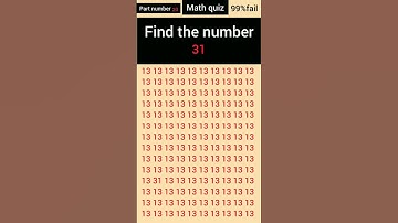 Find the number 31 with in five seconds quiz #iqtest #mindfulness #quiz ...