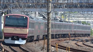 【赤電15両】E531系0番台都カツK423編成(後期増備車/赤電ラッピング)+カツK451編成(赤電ラッピング)松戸駅入線(1148M)