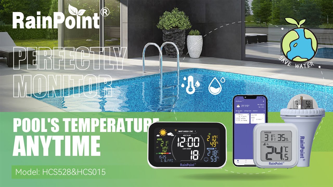 Smart + Pool Thermometer Model No: HCS528+HCS015 – RainPoint