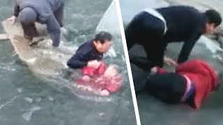 この光景を見て、通行人は心臓が止まってしまう。この男性たちはヒーロー！