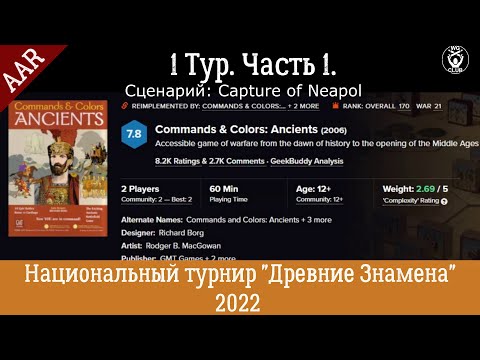 Турнир Древние Знамена 2022 по Commands & Colors Ancients [GMT]. 1 Тур. Capture of Neapolis. Часть 1