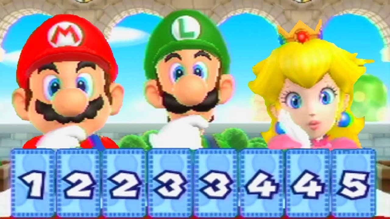 Mario Party 9 Minigames - Luigi vs Mario vs Peach vs Daisy