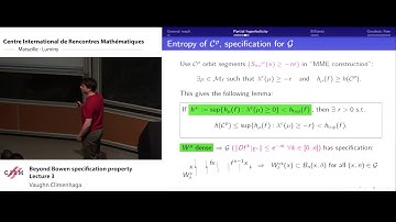 Vaughn Climenhaga: Beyond Bowen specification property  - lecture 3