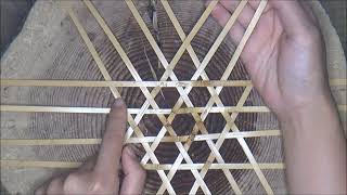 [竹細工]六つ目編み　簡単な編み方Bamboo basket in japan~bamboo work~1