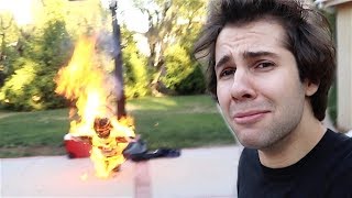 CAUGHT ON FIRE IN OUR BACKYARD!!