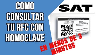 Consulta tu RFC con homoclave en 3 minutos │ SAT