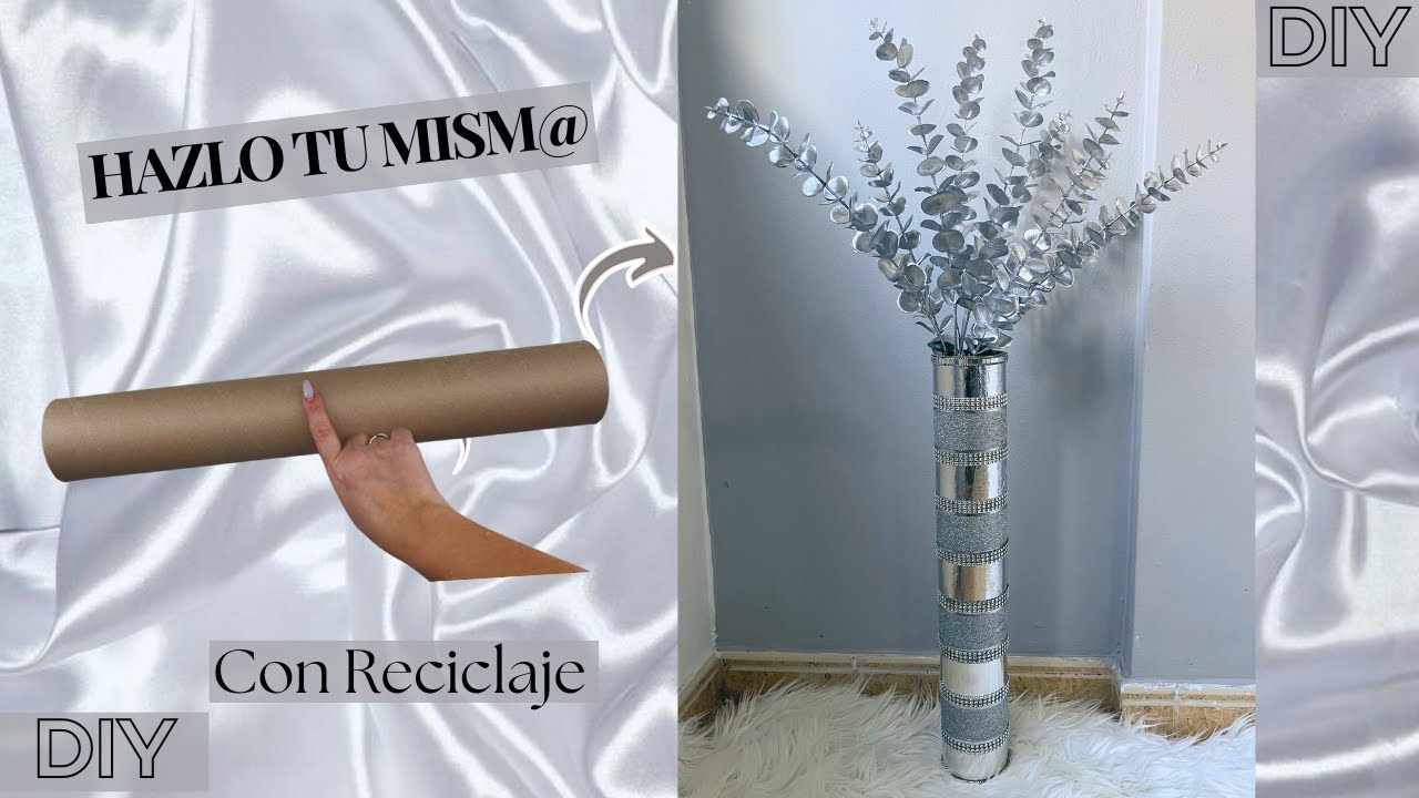 💎Сделай сам: декоративная ваза своими руками из переработанной картонной трубки / Поделки из пере...