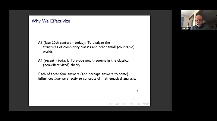 Effectivizing Analytic Concepts - Jack Lutz