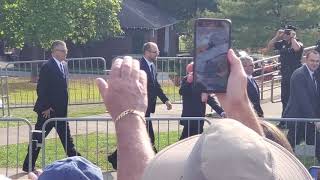 Polish President Andrzej Duda and First Lady  arrive at Walnut Hill Park, New Britian, CT