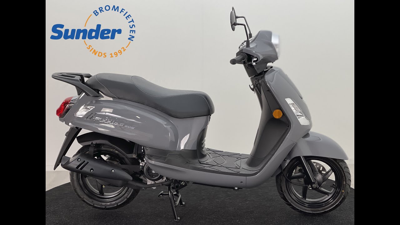 Sym Fiddle II Rich Grey 2021 E4 in 25 en 45 km bij Sunder Bromfietsen -  YouTube