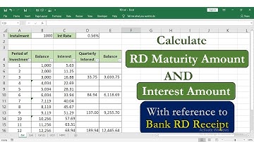 How to calculate Recurring Deposit Interest in Excel | RD Maturity amount and Interest Calculation