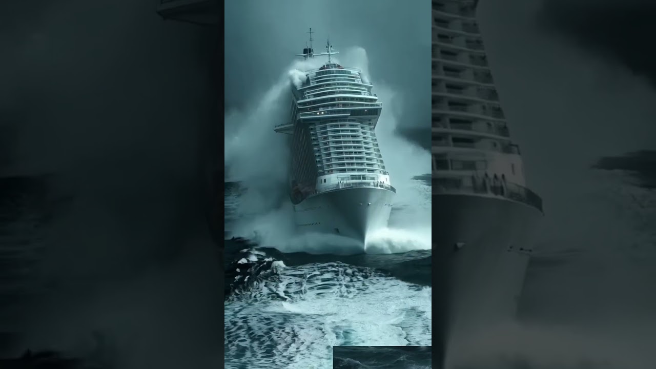 "Storm vs. Transatlantic Liner: A Thrilling Battle at Sea!”