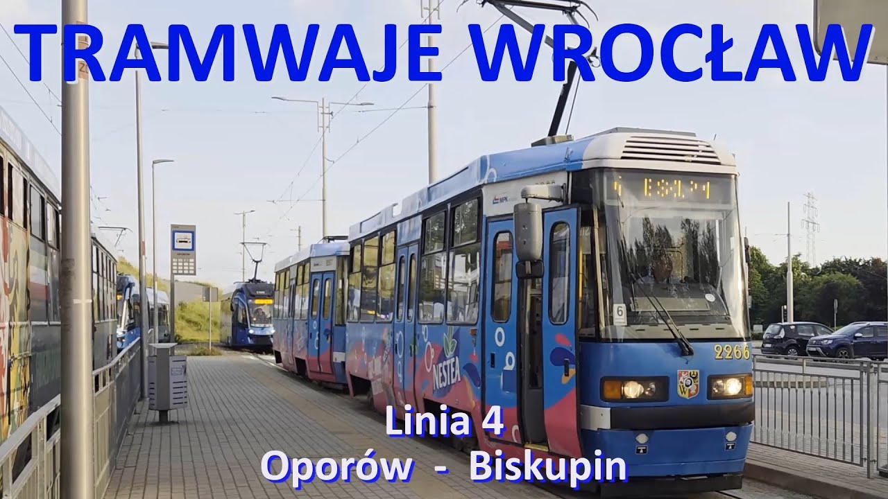 Tramwaje Wrocław. Linia 4 Oporów - Biskupin/Traveling the entire route of line 4 in Wroclaw (Poland)