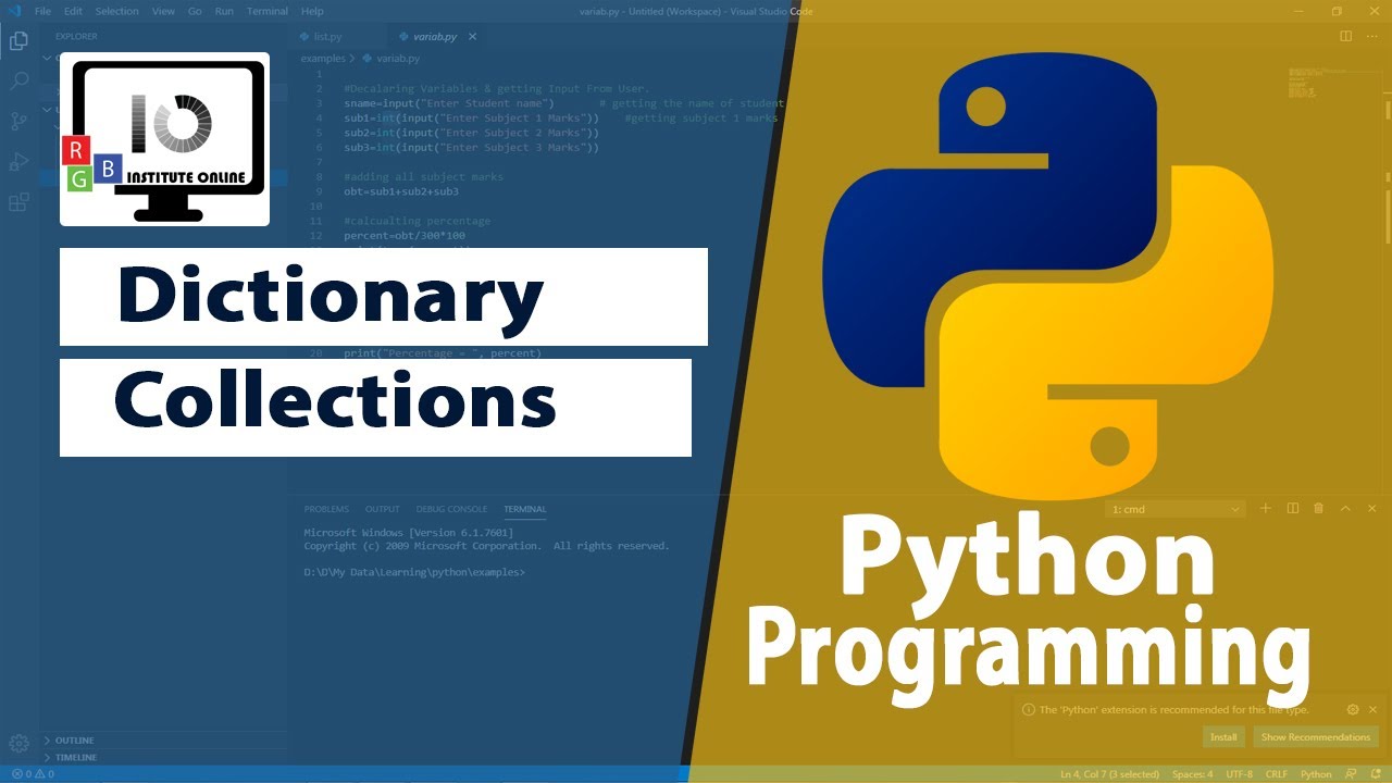 Programming with Python | Collection | Dictionary - YouTube