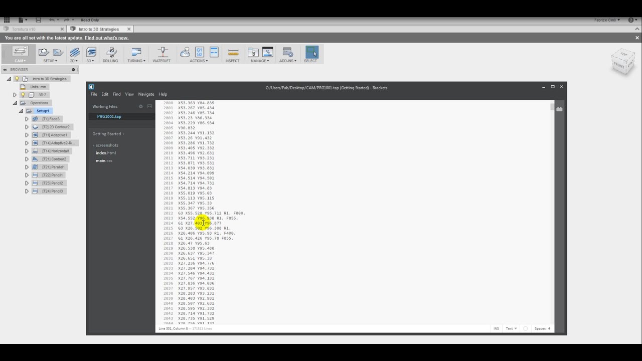 Fusion 360 Lezione 31 - CAM Post Processing GCode - YouTube