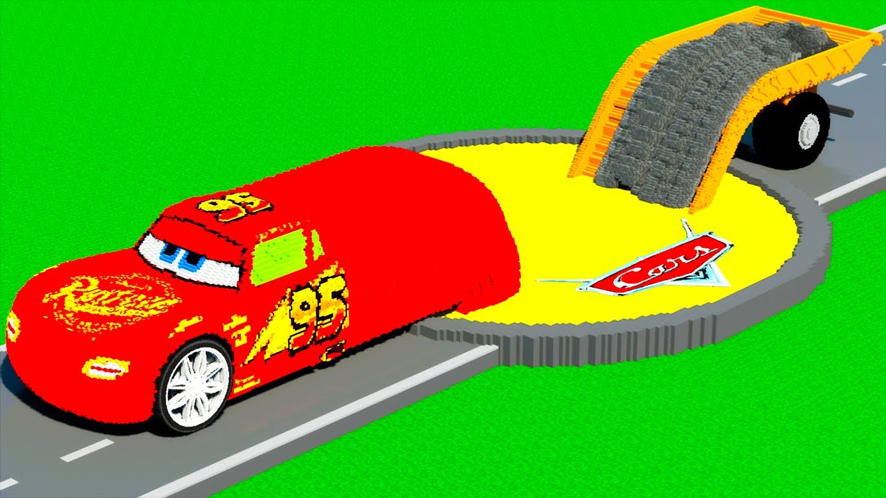 LONG CARS vs MCQUEEN PORTAL #2 in Teardown