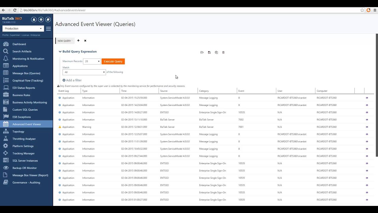 How To Use BizTalk Advanced Event Viewer In BizTalk360 - YouTube