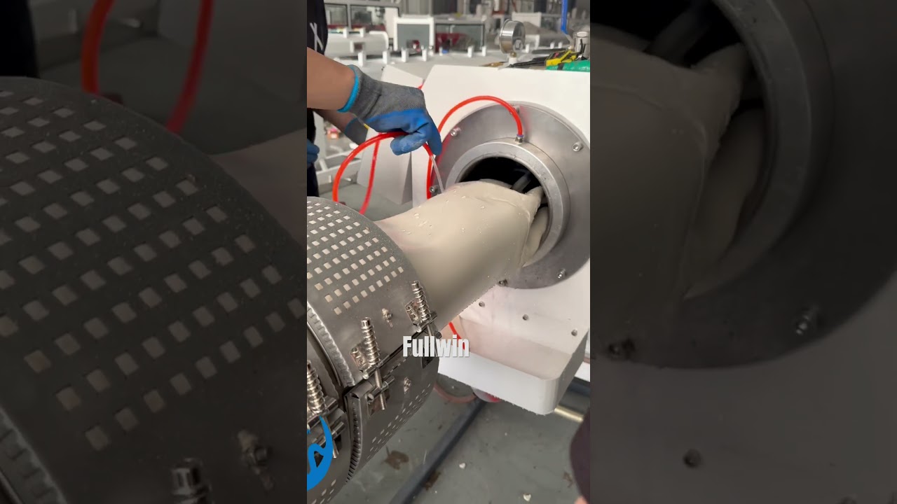 Testing PVC pipe making machine 