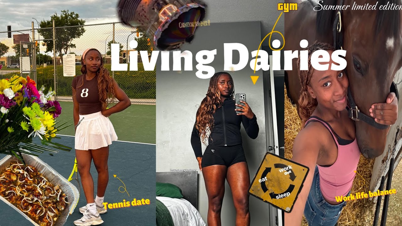 living diariesss : summer job 👙, new gym 3 day workout split  , tennis date , CARNIVAL SUMMER !