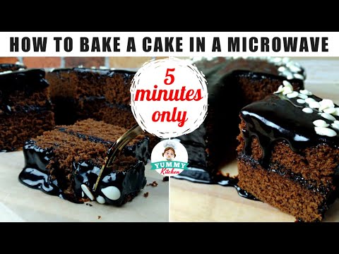 How to Bake a Cake in a Microwave Oven | Microwave Chocolate Cake with Rich Chocolate Frosting