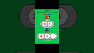 LOTTO RESULTS, 3D LOTTO, EZ2 LOTTO, 2PM DRAW, SEPTEMBER 13, 2026@LottoResultTV15K