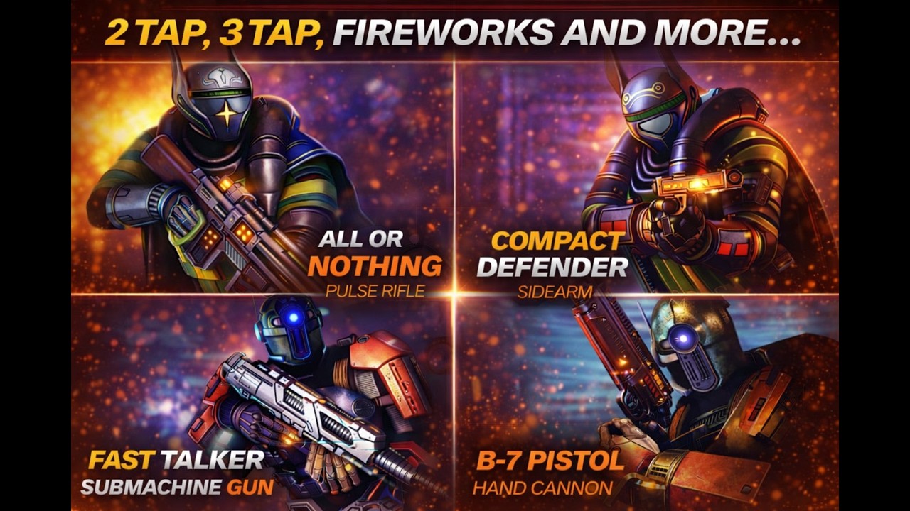 Overclocked heatsink, accelerated assault on All or Nothing, B-7, Compact defender, Fast talker, D2