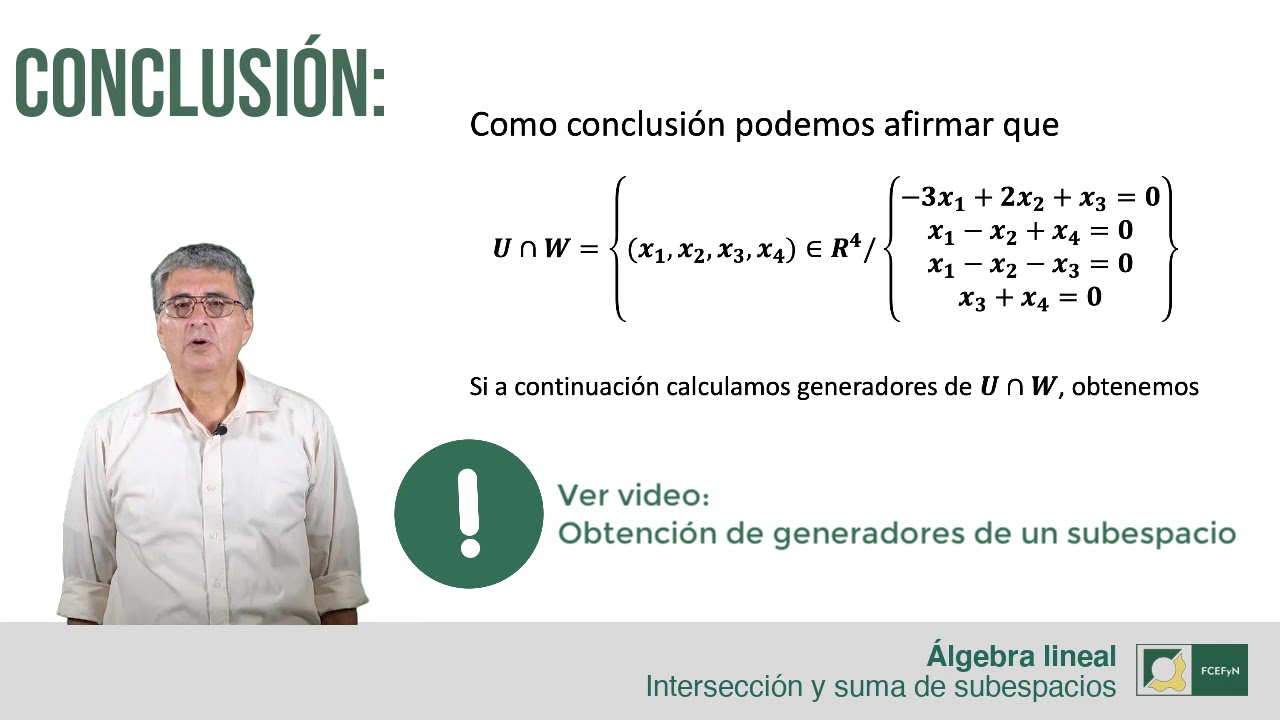 Intersección y suma de subespacios